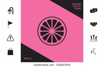 Slice of lemon,orange or other citrus fruit icon