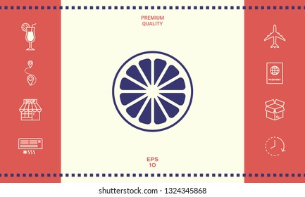 Slice of lemon,orange or other citrus fruit icon