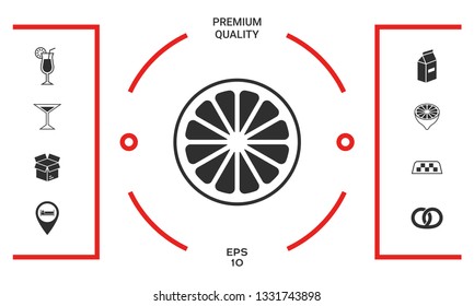 Slice of lemon,orange or other citrus fruit icon