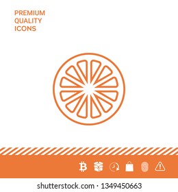 Slice of lemon,orange or other citrus fruit - line icon