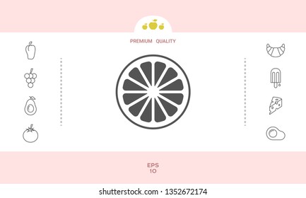 Slice of lemon,orange or other citrus fruit icon