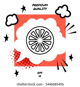 Slice of lemon,orange or other citrus fruit - line icon. Signs and symbols for your design