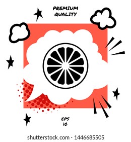 Slice of lemon,orange or other citrus fruit icon. Signs and symbols for your design