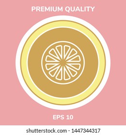 Slice of lemon,orange or other citrus fruit - line icon