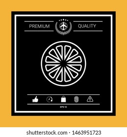 Slice of lemon,orange or other citrus fruit - line icon