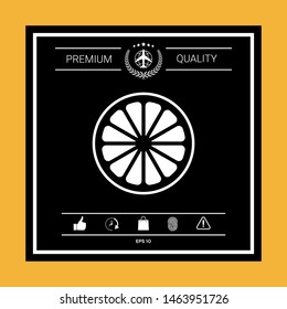 Slice of lemon,orange or other citrus fruit icon