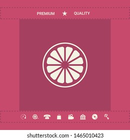 Slice of lemon,orange or other citrus fruit icon