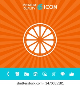 Slice of lemon,orange or other citrus fruit icon