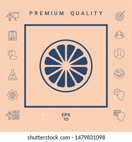 Slice of lemon,orange or other citrus fruit icon