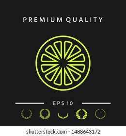 Slice of lemon,orange or other citrus fruit - line icon