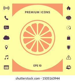 Slice of lemon,orange or other citrus fruit icon