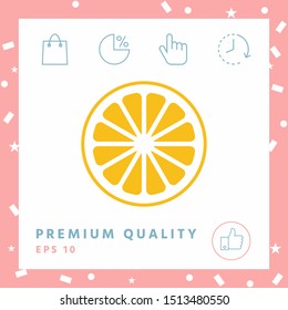 Slice of lemon,orange or other citrus fruit icon