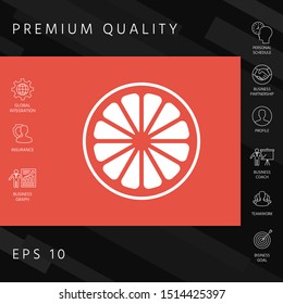 Slice of lemon,orange or other citrus fruit icon