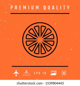 Slice of lemon,orange or other citrus fruit - line icon
