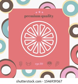 Slice of lemon,orange or other citrus fruit - line icon