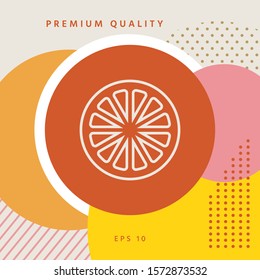 Slice of lemon,orange or other citrus fruit - line icon
