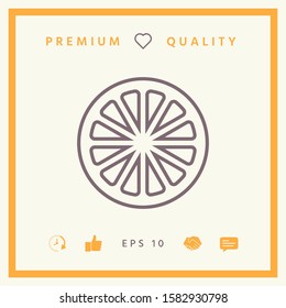 Slice of lemon,orange or other citrus fruit - line icon
