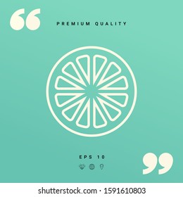 Slice of lemon,orange or other citrus fruit - line icon