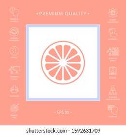 Slice of lemon,orange or other citrus fruit icon