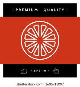 Slice of lemon,orange or other citrus fruit - line icon