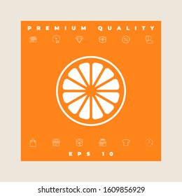 Slice of lemon,orange or other citrus fruit icon
