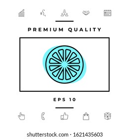 Slice of lemon,orange or other citrus fruit - line icon