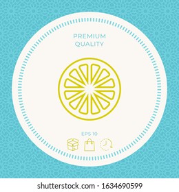 Slice of lemon,orange or other citrus fruit - line icon