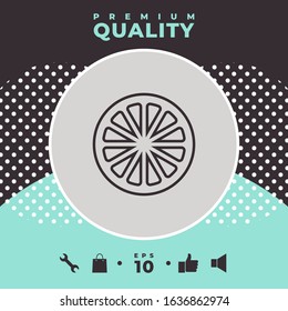 Slice of lemon,orange or other citrus fruit - line icon