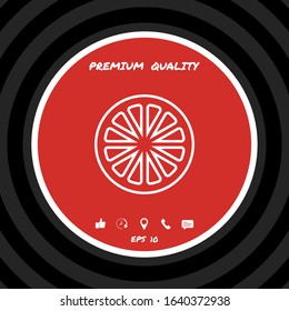 Slice of lemon,orange or other citrus fruit - line icon