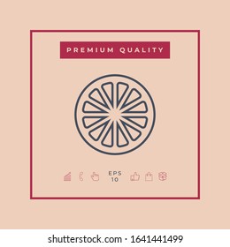 Slice of lemon,orange or other citrus fruit - line icon
