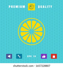 Slice of lemon,orange or other citrus fruit icon