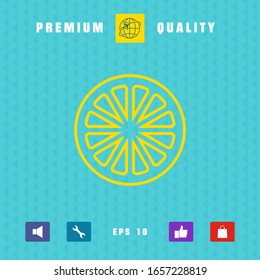 Slice of lemon,orange or other citrus fruit - line icon