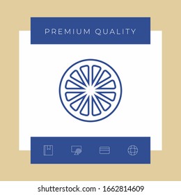 Slice of lemon,orange or other citrus fruit - line icon