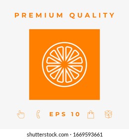 Slice of lemon,orange or other citrus fruit - line icon