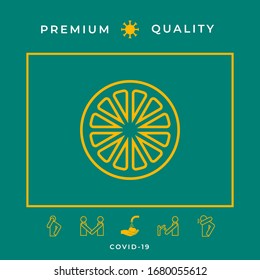 Slice of lemon,orange or other citrus fruit - line icon
