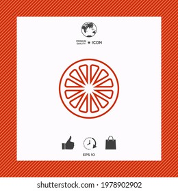 Slice of lemon,orange or other citrus fruit - line icon. Signs and symbols for your design