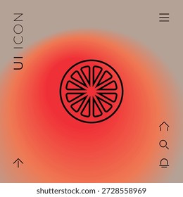 Slice of lemon,orange or other citrus fruit - line icon. Signs and symbols for your design