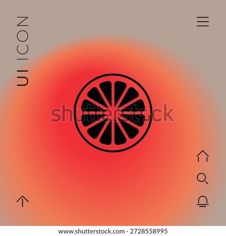 Slice of lemon,orange or other citrus fruit icon. Signs and symbols for your design