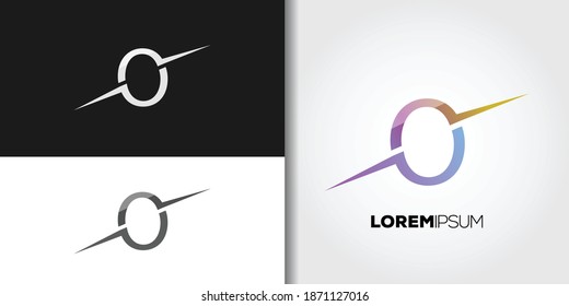 slice letter o logo set idea template vector