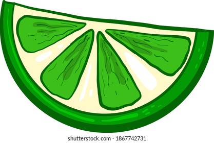 Trozo de cal, ilustración, vector sobre fondo blanco.