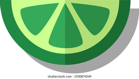 Slice of lime, illustration, vector on white background.