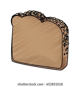slice loaf of freshly baked bread wheat grains