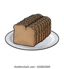 slice loaf of freshly baked bread wheat whole on plate