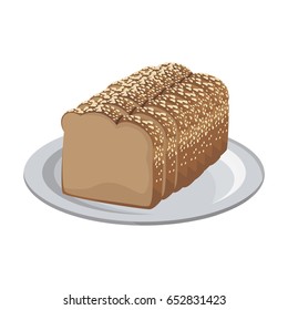 slice loaf of freshly baked bread wheat whole on plate