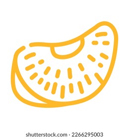 slice mandarin clementine color icon vector. slice mandarin clementine sign. isolated symbol illustration