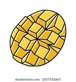 slice mango cube color icon vector. slice mango cube sign. isolated symbol illustration