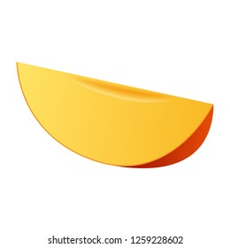 Slice of mango icon. Realistic illustration of slice of mango vector icon for web design