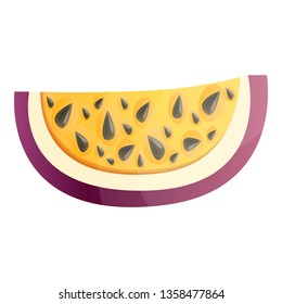 Slice maracuja icon. Cartoon of slice maracuja vector icon for web design isolated on white background