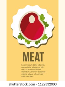 slice meat salad on dish healthy food