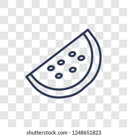 Slice of melon icon. Trendy linear Slice of melon logo concept on transparent background from Summer collection
